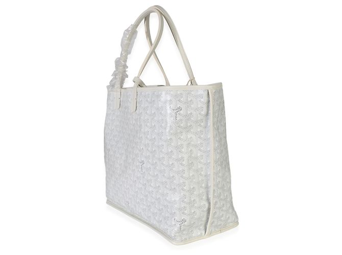 Goyard White Goyardine Canvas Anjou PM Bianco - vista 3