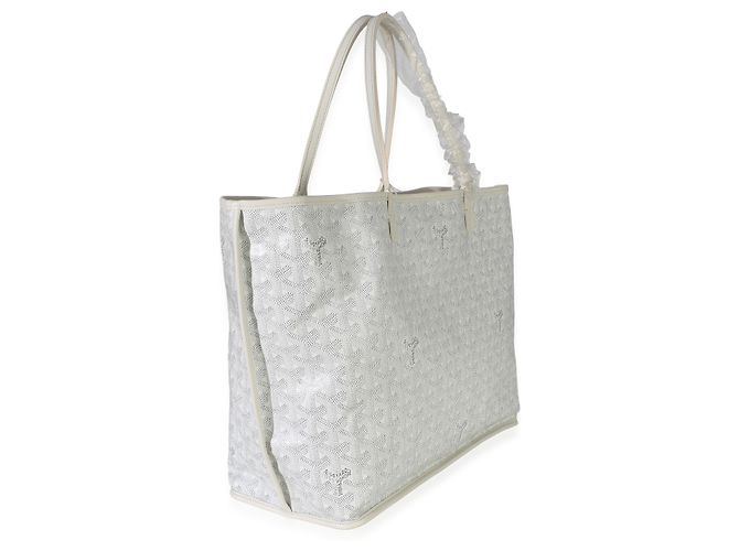 Goyard White Goyardine Canvas Anjou PM Bianco - vista 4
