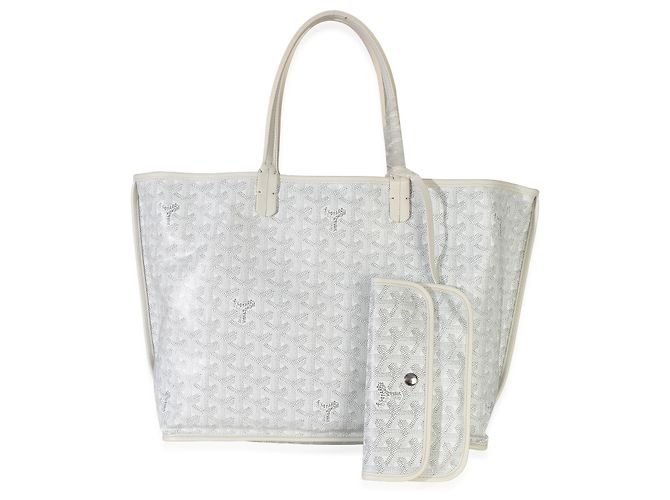 Goyard White Goyardine Canvas Anjou PM Bianco - vista 7