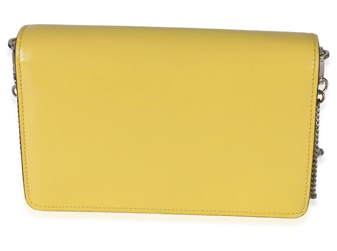 Prada Bolsa tiracolo Spazzolato amarela com corrente e triângulo Amarelo - vista 2