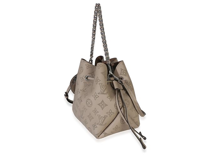 Borsa Tote Louis Vuitton Galet Monogram Mahina Bella Marrone - vista 3