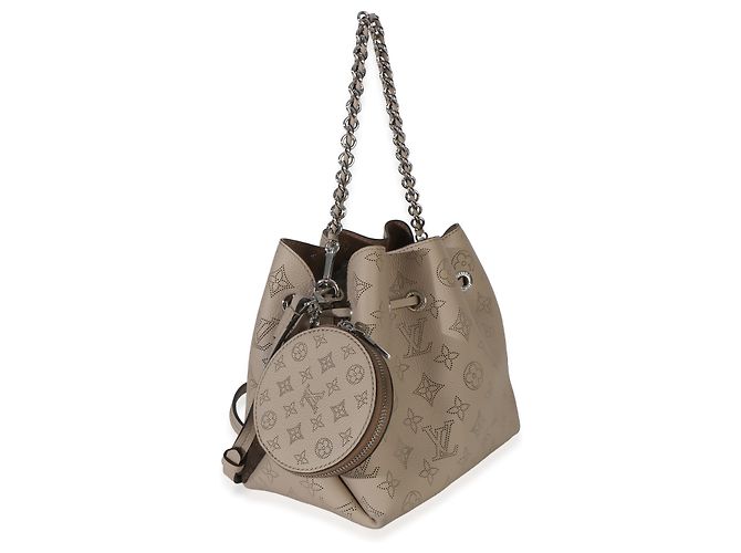 Borsa Tote Louis Vuitton Galet Monogram Mahina Bella Marrone - vista 4