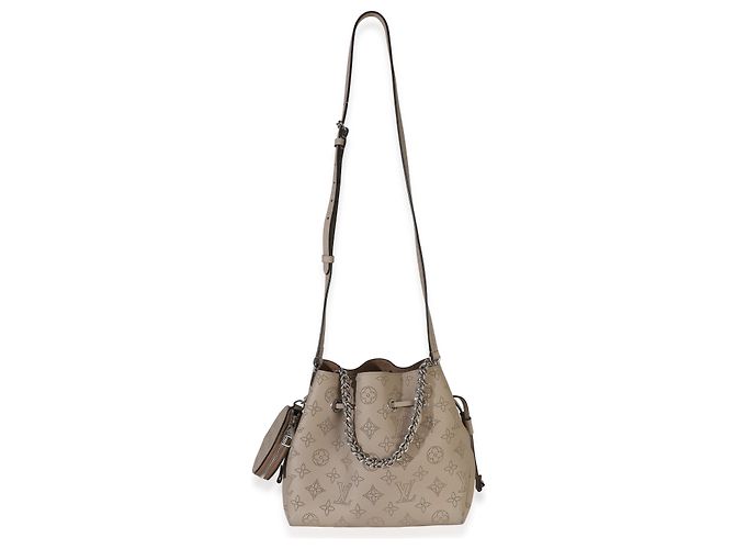 Borsa Tote Louis Vuitton Galet Monogram Mahina Bella Marrone - vista 5