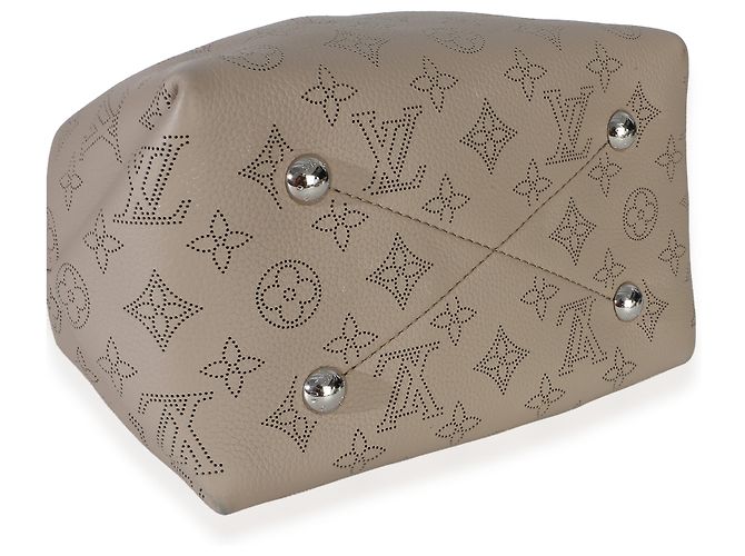 Borsa Tote Louis Vuitton Galet Monogram Mahina Bella Marrone - vista 7