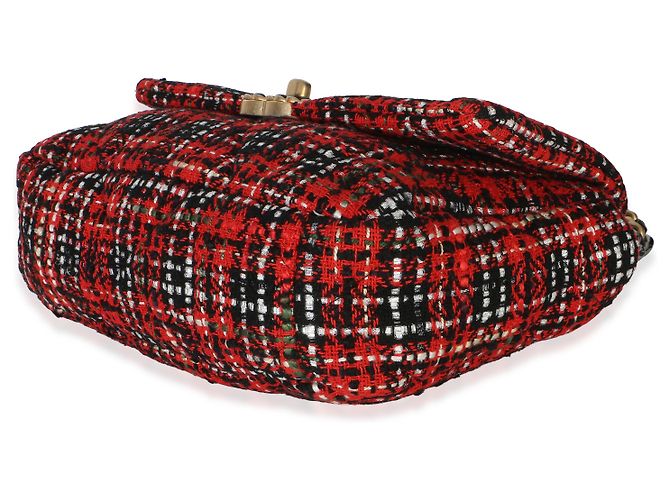 Chanel 19 Flap Bag Medium aus gestepptem Tweed in Rot-Schwarz-Multicolor - Ansicht 2