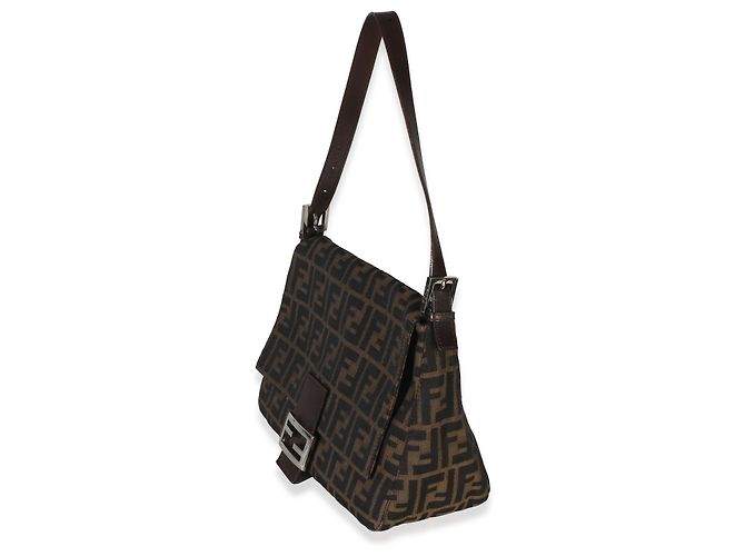 Borsa Mama Baguette Fendi in tela Zucca marrone - vista 3