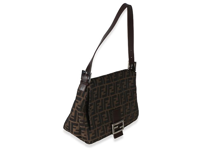 Borsa Mama Baguette Fendi in tela Zucca marrone - vista 4
