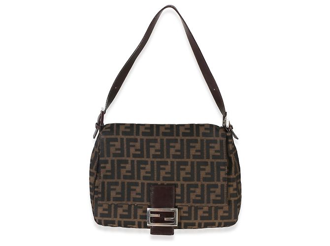 Borsa Mama Baguette Fendi in tela Zucca marrone - vista 8