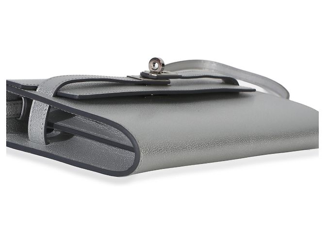 Portafoglio Hermès Kelly Wallet To Go in pelle Chevre Chamkilight Argent Metallic PHW - vista 7