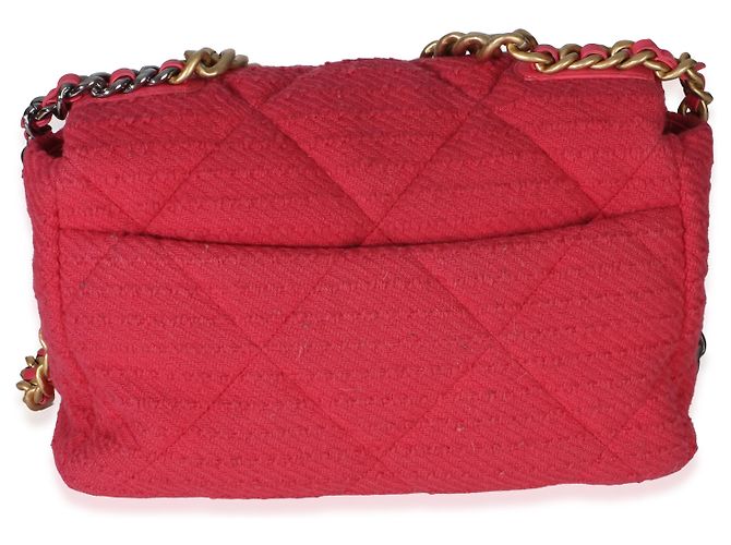 Bolsa de aba Chanel 19 Large em boucle acolchoado rosa Chanel - vista 2