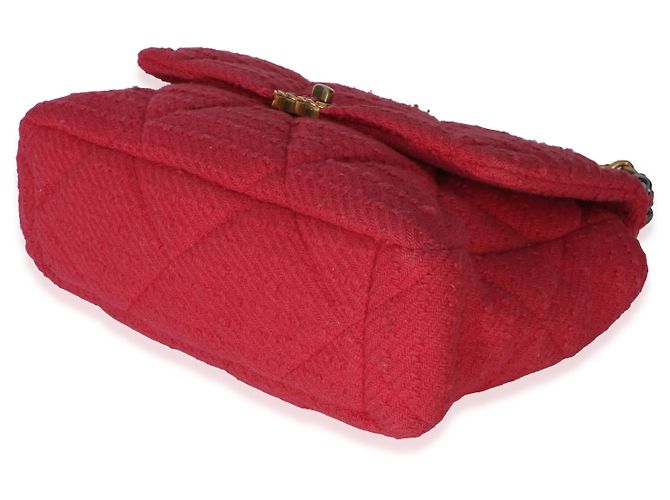 Bolsa de aba Chanel 19 Large em boucle acolchoado rosa Chanel - vista 6