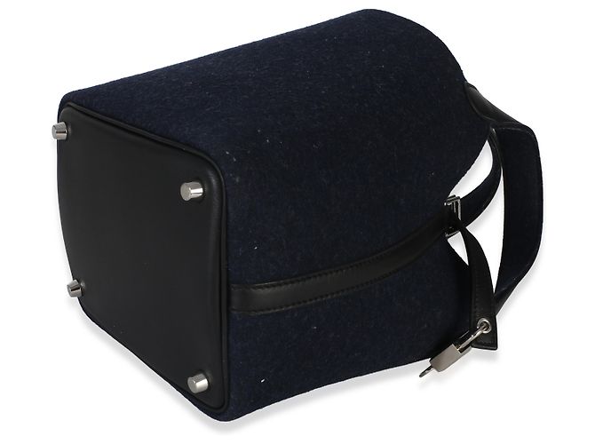 Hermès Bleu Nuit Feutre Black Swift Picotin Lock 18 PHW Nero Blu - vista 6