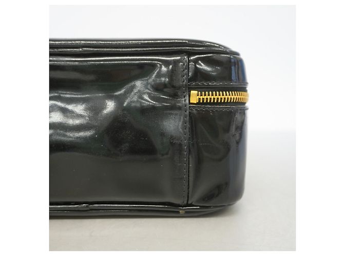 Borsa Vanity Chanel in pelle verniciata nera Nero - vista 11