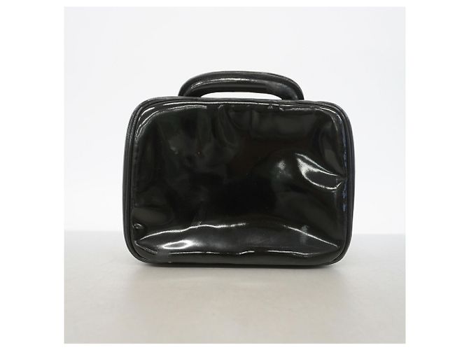 Borsa Vanity Chanel in pelle verniciata nera Nero - vista 12