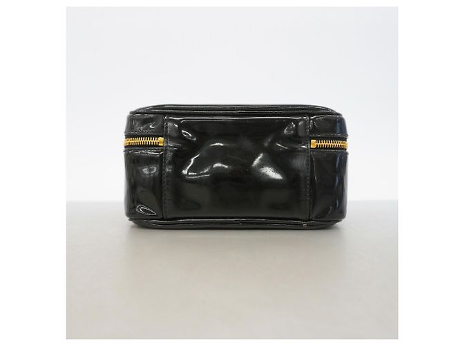 Borsa Vanity Chanel in pelle verniciata nera Nero - vista 3
