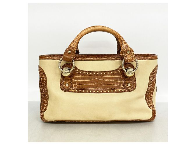 Céline Borsa a mano in pelle Celine Boogie Bag Marrone Beige - vista 12