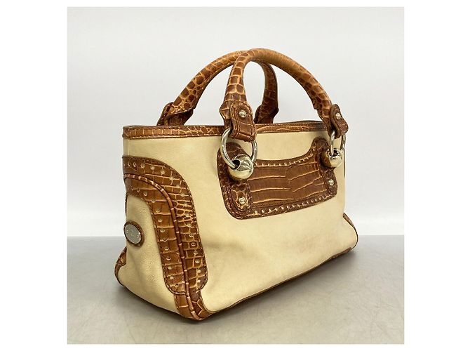 Céline Borsa a mano in pelle Celine Boogie Bag Marrone Beige - vista 2
