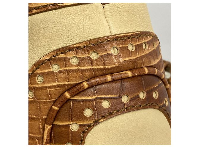 Céline Borsa a mano in pelle Celine Boogie Bag Marrone Beige - vista 9