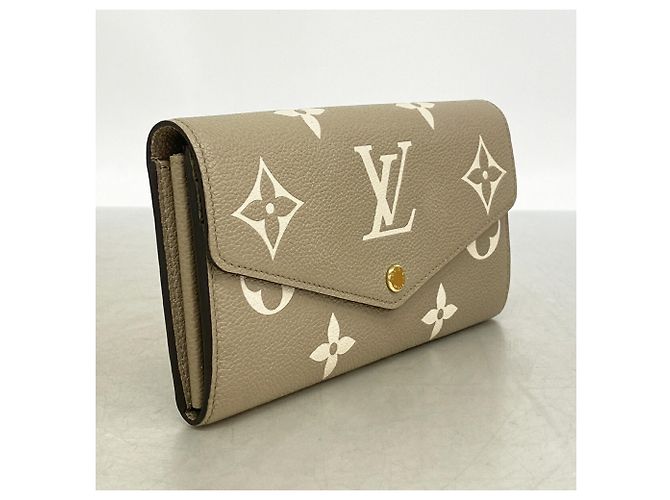 Louis Vuitton Monogram Empreinte Bicolor Portefeuille Sarah NM Long Wallet Grigio Crudo - vista 2