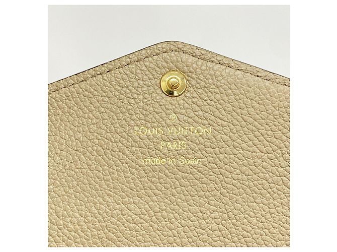 Louis Vuitton Monogram Empreinte Bicolor Portefeuille Sarah NM Long Wallet Grigio Crudo - vista 4