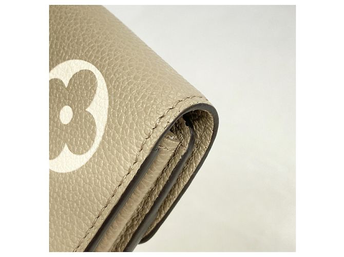 Louis Vuitton Monogram Empreinte Bicolor Portefeuille Sarah NM Long Wallet Grigio Crudo - vista 6