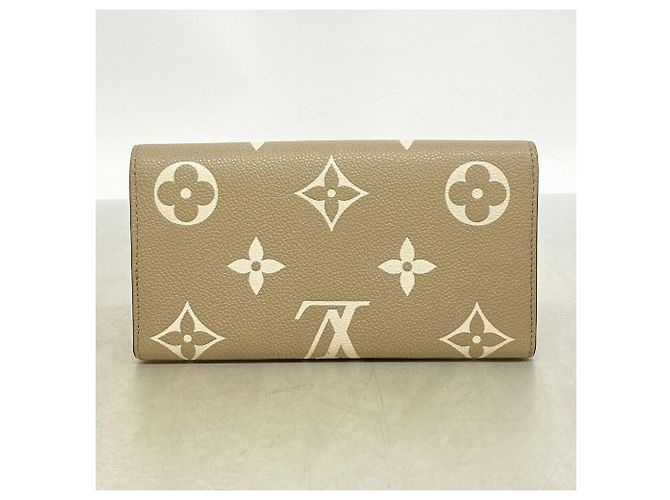 Louis Vuitton Monogram Empreinte Bicolor Portefeuille Sarah NM Long Wallet Grigio Crudo - vista 8