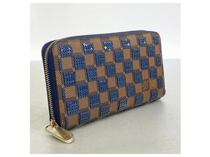 Louis Vuitton Damier Paillette Zippy Wallet Blau Damier ebene - Ansicht 2