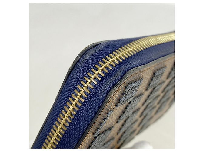 Louis Vuitton Damier Paillette Zippy Wallet Blau Damier ebene - Ansicht 6