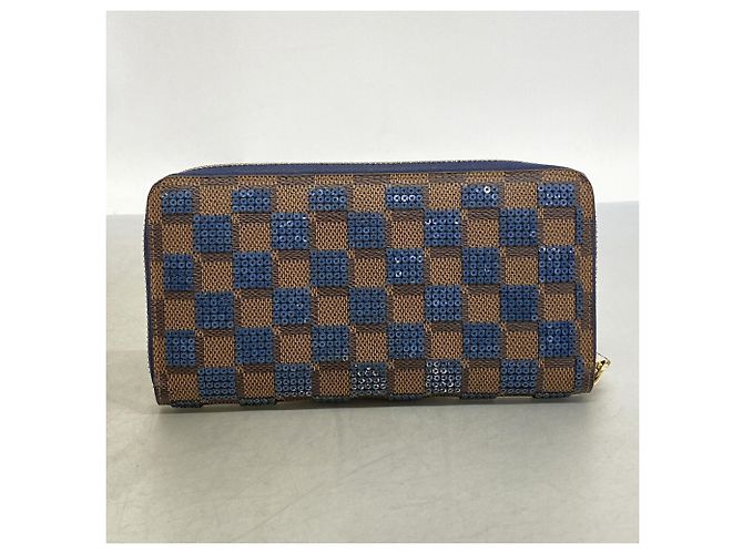 Louis Vuitton Damier Paillette Zippy Wallet Blau Damier ebene - Ansicht 9