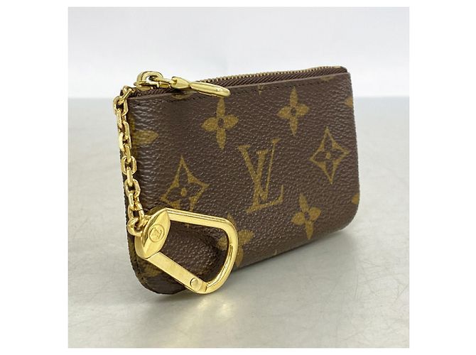 Louis Vuitton Monogram Pochette Clé Coin Case Castaño - vista 2