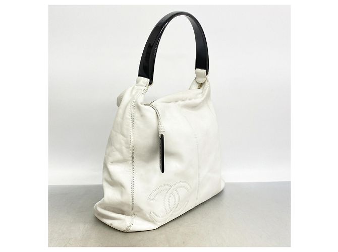 Borsa a tracolla Chanel in pelle bianca Bianco - vista 2
