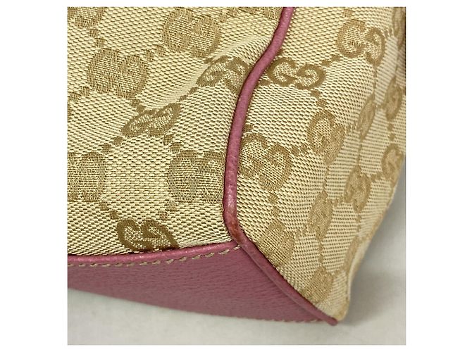 Borsa Gucci GG Canvas Marrone Rosa - vista 7