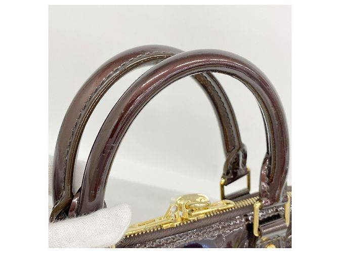 Borsa Louis Vuitton Alma GM Vernis Bordò - vista 8