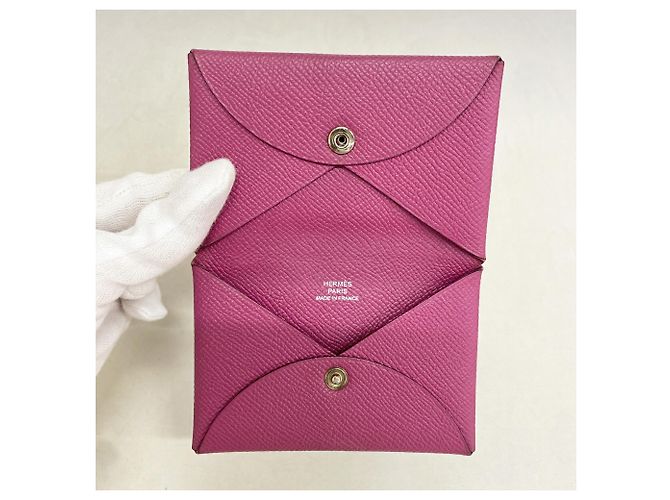 Hermès Tarjetero Hermes Calvi Púrpura - vista 3