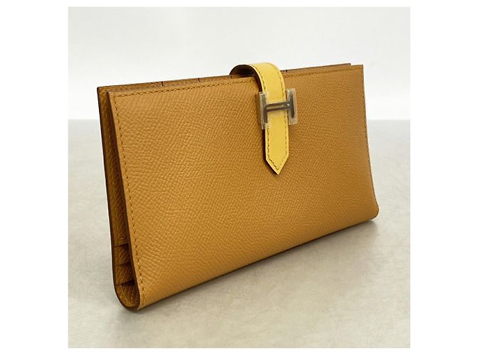 Hermès Cartera larga Hermes Bearn Tadelakt Caramelo - vista 2