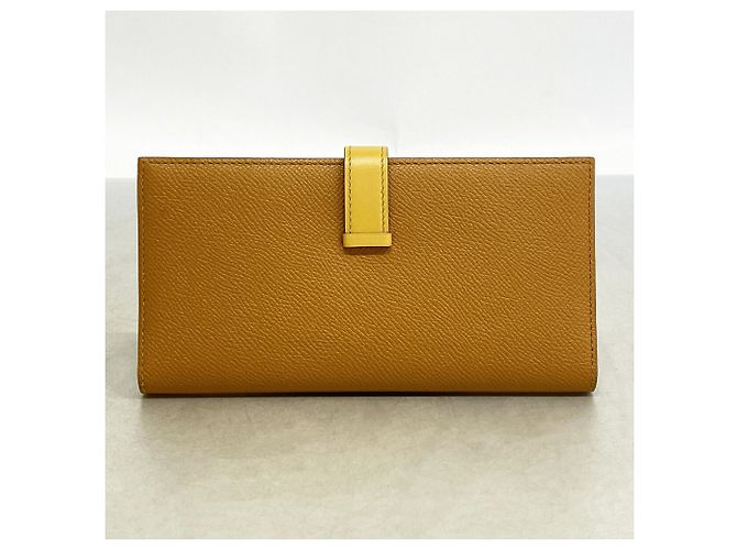 Hermès Cartera larga Hermes Bearn Tadelakt Caramelo - vista 6