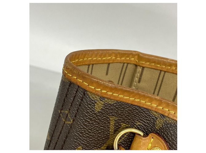 Borsa Tote Louis Vuitton Monogram Neverfull PM Marrone - vista 7