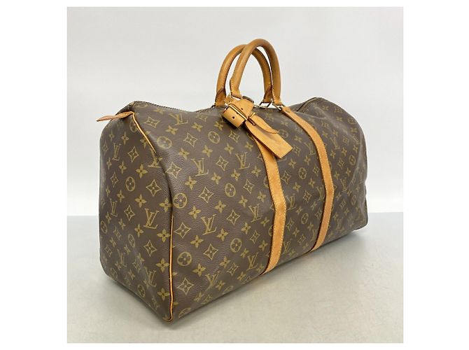 Borsa Louis Vuitton Boston Monogram Keepall 50 Marrone - vista 2