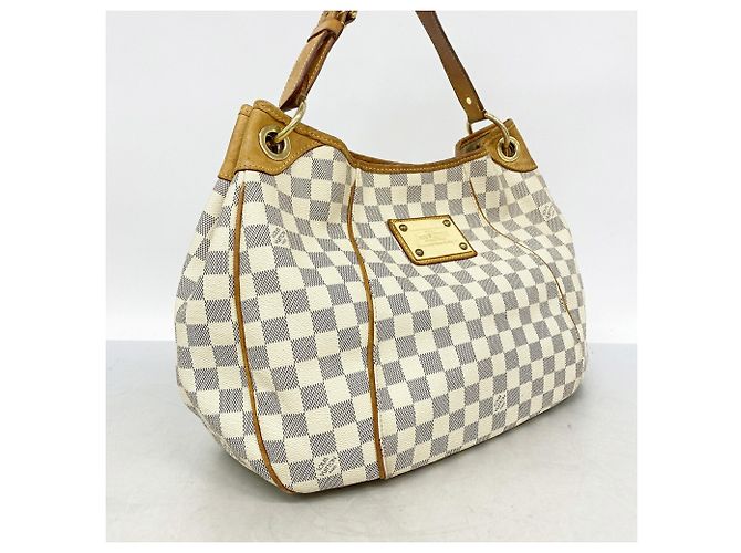 Borsa a tracolla Louis Vuitton Damier Azur Galliera PM Bianco - vista 2
