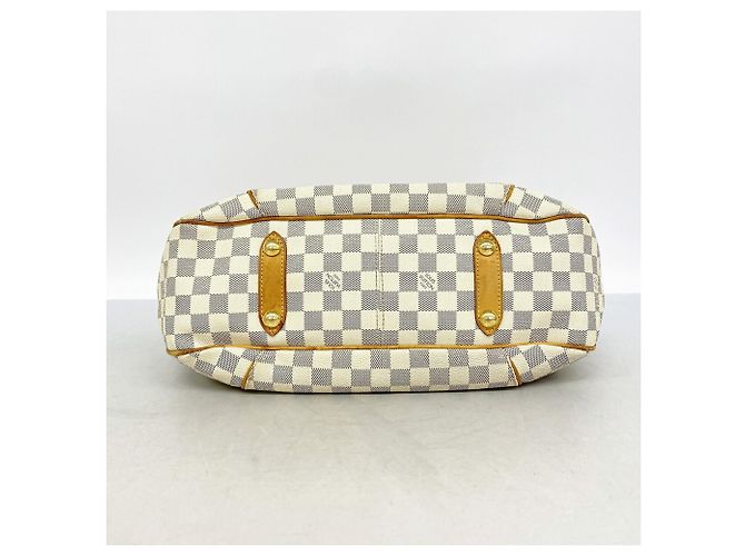 Borsa a tracolla Louis Vuitton Damier Azur Galliera PM Bianco - vista 3