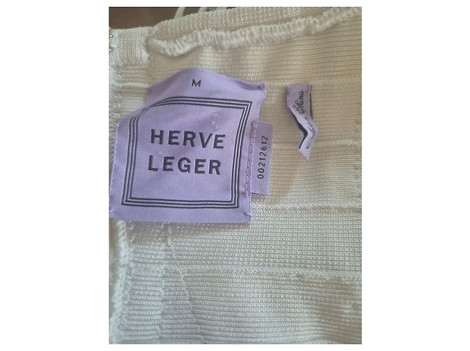 Herve Leger weißes Bandage-Kleid mit metallischen Details Silber - Ansicht 7