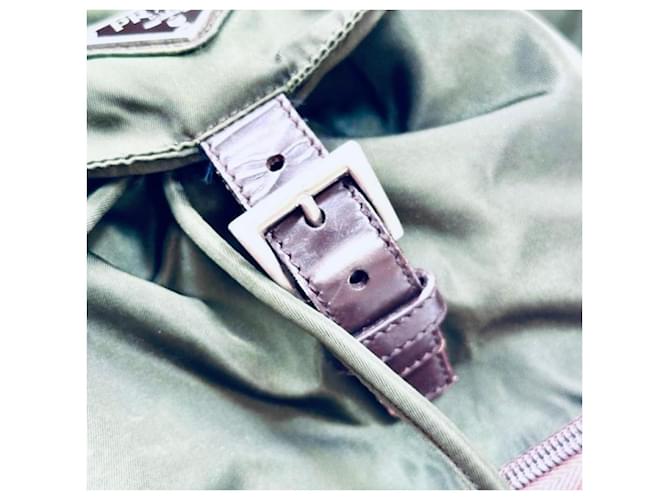 Jacquard Zaino Prada in nylon verde Cachi - vista 15