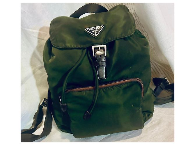 Jacquard Zaino Prada in nylon verde Cachi - vista 18