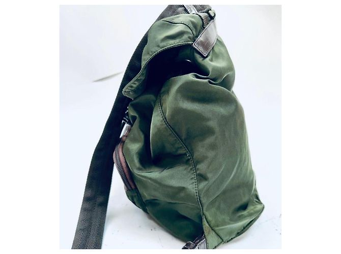 Jacquard Zaino Prada in nylon verde Cachi - vista 19