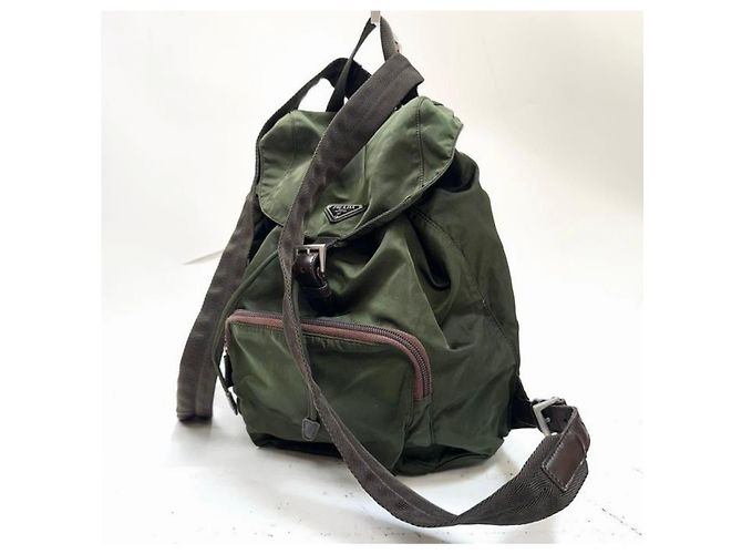 Jacquard Zaino Prada in nylon verde Cachi - vista 2