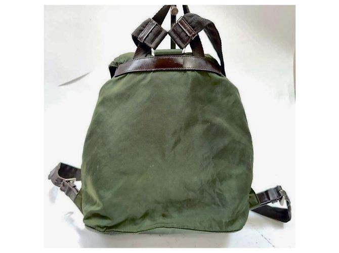 Jacquard Zaino Prada in nylon verde Cachi - vista 3