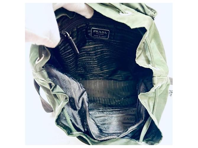 Jacquard Zaino Prada in nylon verde Cachi - vista 9