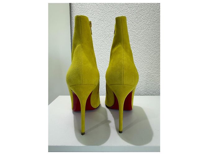 Christian Louboutin So Kate Booty 100 Suede Yellow 38.5 Giallo - vista 10