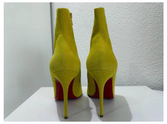 Christian Louboutin So Kate Booty 100 Suede Yellow 38.5 Giallo - vista 9