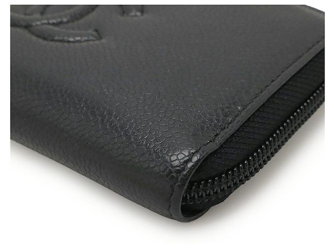 Cartera con cremallera Chanel Coco Mark de piel caviar Negro - vista 3